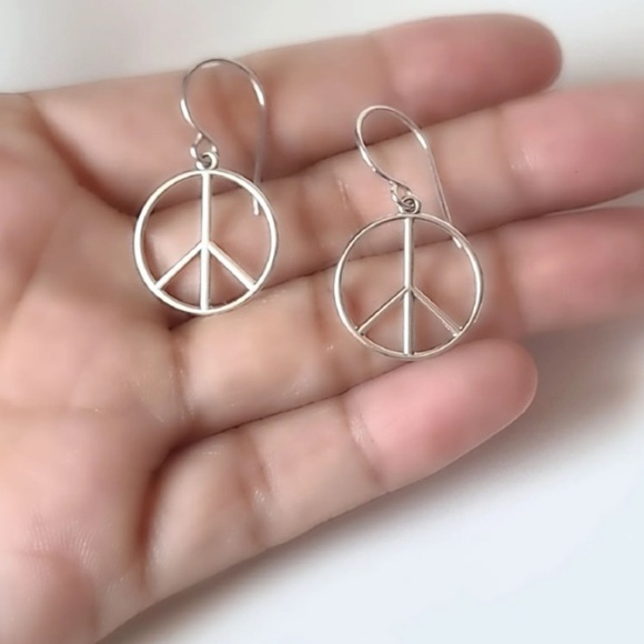 BOGO! Peace Sign dangle earrings NEW Boutique - Picture 2 of 5